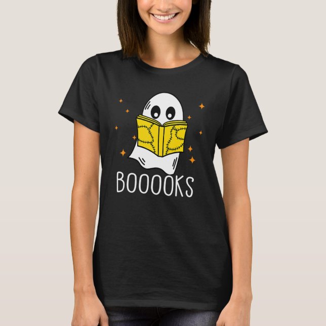 Booooks Ghost Boo Read Books Library  teacher book T Shirt (Framsida)