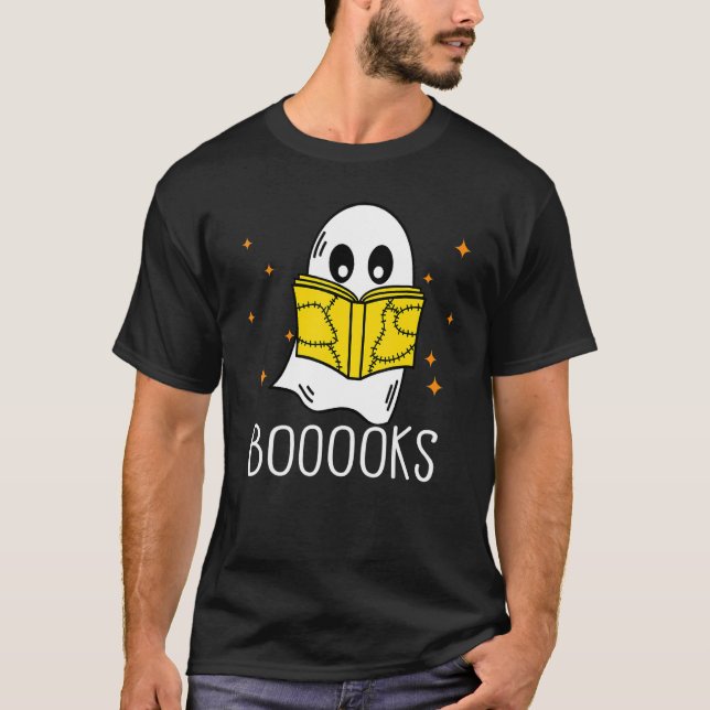Booooks Ghost Boo Read Books Library  teacher book T Shirt (Framsida)