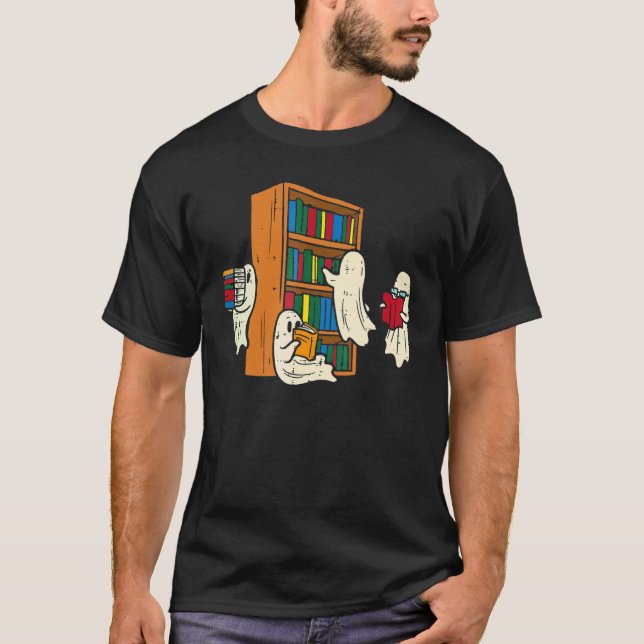 Booooks Ghost  Halloween Teacher Book Library Read T Shirt (Framsida)