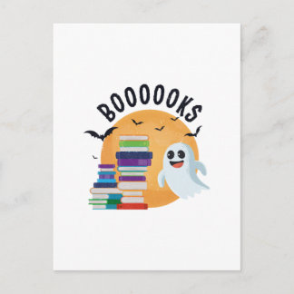 Boooooks Halloween, Booooks Cute Halloween Vykort