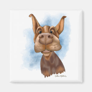 Boop den näsa dobermann tecknad film magnet
