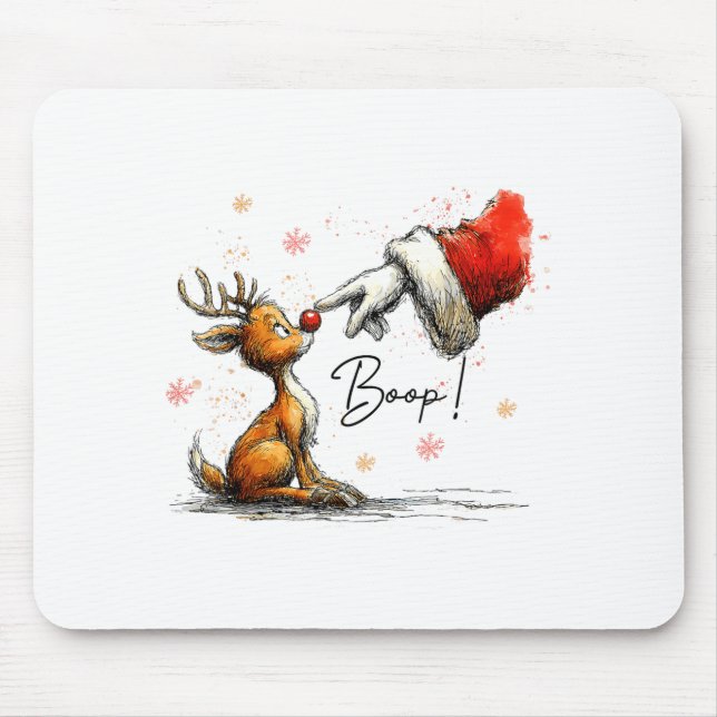 Boop Funny Santa Farmer Reindeer Cute Christmas Ho Musmatta (Framsidan)