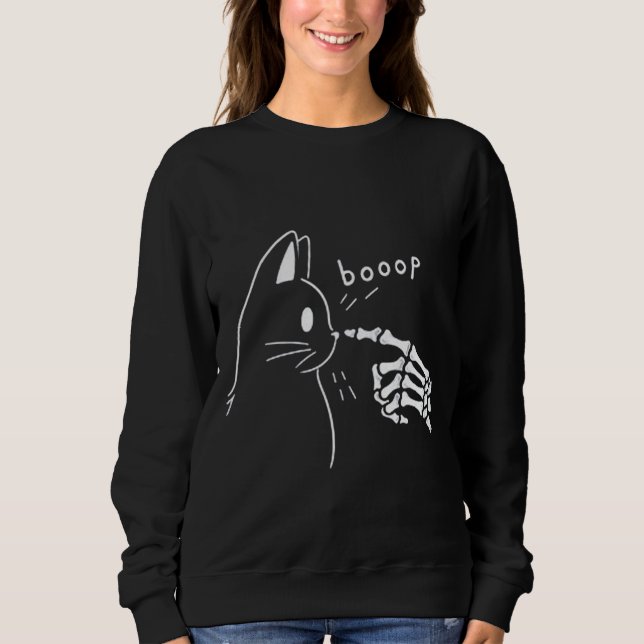 Boop of Skeleton Hand Funny Halloween T Shirt (Framsida)