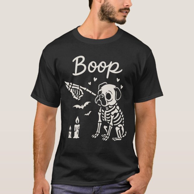Boop Skeleton Hund & Hand T Shirt (Framsida)