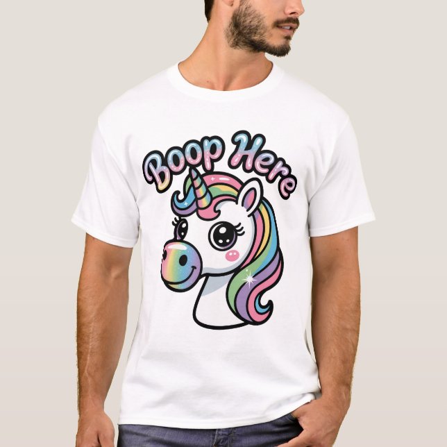 Boop the Rainbow - Unicorn Edition T Shirt (Framsida)