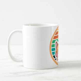 Boop The Snoot Retro Solnedgång Katt Meme Kaffemugg