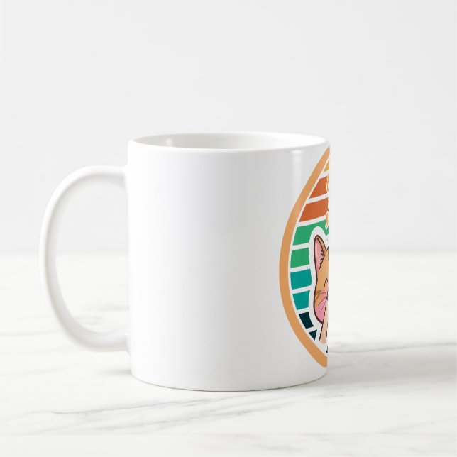 Boop The Snoot Retro Solnedgång Katt Meme Kaffemugg (Vänster)
