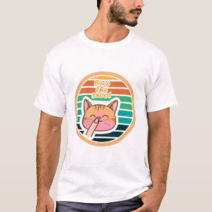 Boop The Snoot Retro Solnedgång Katt Meme T Shirt