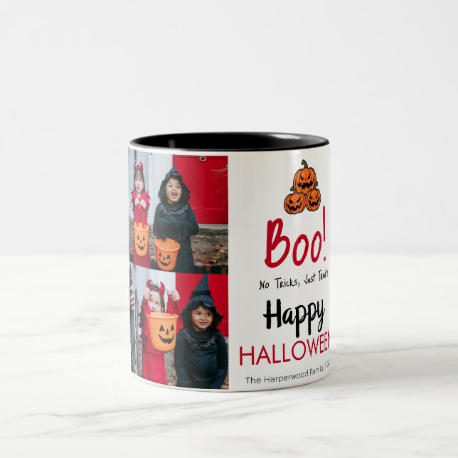Boopumkin jack-o-lantern happy halloween 2 Foto Två-Tonad Mugg (Center)