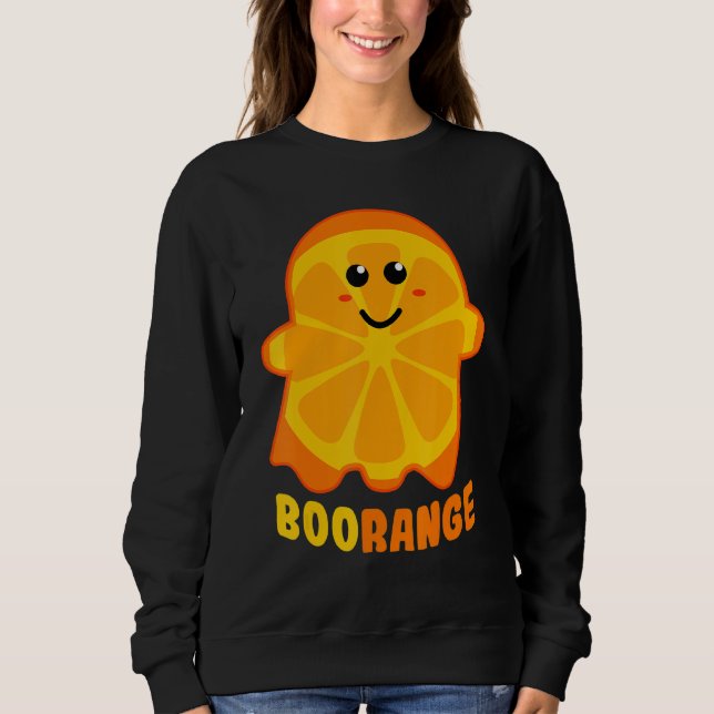 Boorange Orange Ghost Funny Boo Food Halloween Cos T Shirt (Framsida)