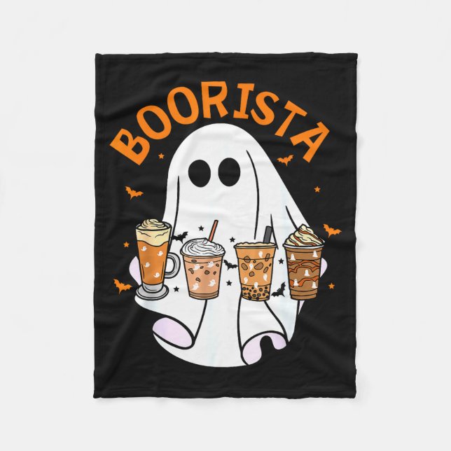 Boorista Barista Ghost Coffee Halloween Soky Seaso Fleecefilt (Framsidan)