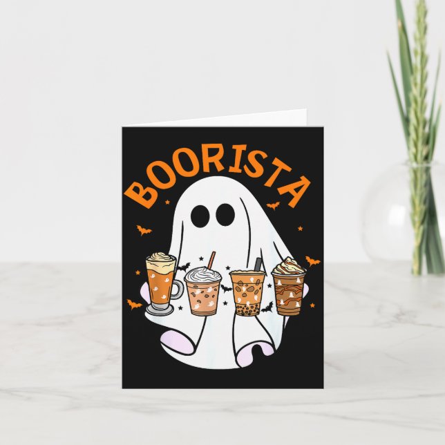 Boorista Barista Ghost Coffee Halloween Soky Seaso Kort (Framsida)