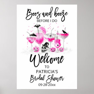 Boos And Booze  Bröllopsfest för brud välkomstskyl Poster