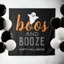 Boos and Booze Halloween-fest Tecken Vävt Tyg