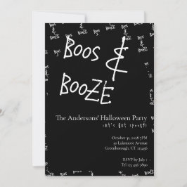 Boos and Booze Halloween Party Inbjudningar