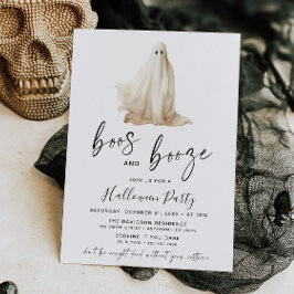 Boos and Booze Halloween Party Invitation Ghost Inbjudningar