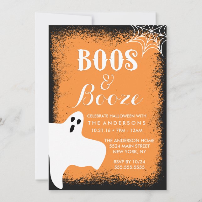 Boos and Booze Halloweenfest Inbjudningar (Framsida)