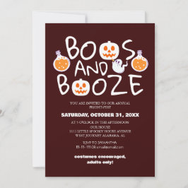 Boos and Booze Kuslig Halloween Kostymfest  Inbjudningar