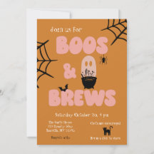 Boos and Brews Cute Orange Halloween