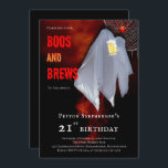 Boos and Brews Ghost Halloween 21 Birthday Party Inbjudningar<br><div class="desc">"Boos and Brews"-spöket som håller en ölstein 21:a födelsedag Party. Sammansatt design efter Helgdag Hearts-design.</div>