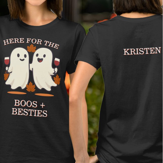 Boos, bästa vänner rolig halloween vin  t shirt (Skapare uppladdad)