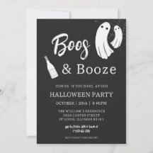 Boos & Booze Vuxen Halloween Chic Svart Inbjudan