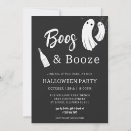 Boos & Booze Vuxen Halloween Chic Svart Inbjudan