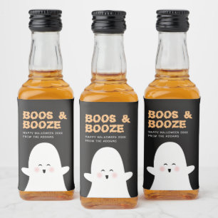 Boos & Boozed Halloween Cute Ghost Mini Alcohol Spritflaskor Etikett