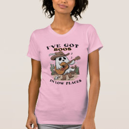 Boos Cowboy Ghost spelar Guitar Halloween T Shirt