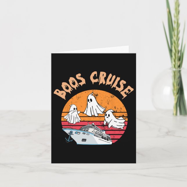 Boos Cruise Resa Funny Halloween Costumes Matching Kort (Framsida)