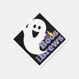 BOOS och BREWS, Designer Halloween, Ghost på Black Pappersservett