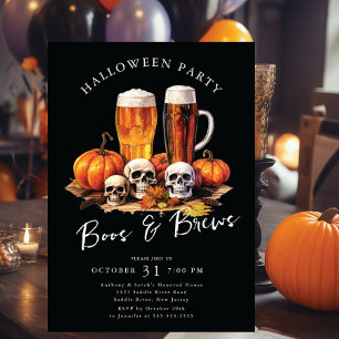 Boos och Brews Halloween fest Inbjudningar