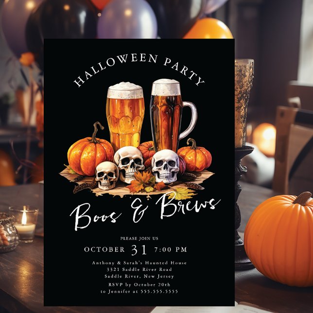 Boos och Brews Halloween fest Inbjudningar (Skapare uppladdad)