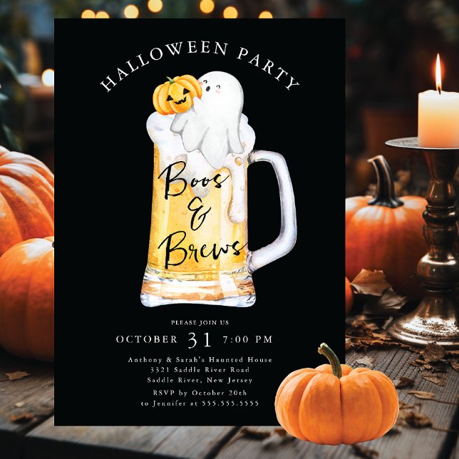 Boos och Brews Halloween fest Inbjudningar (Skapare uppladdad)