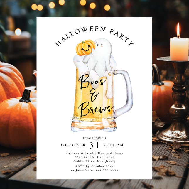 Boos och Brews Halloween fest Inbjudningar (Skapare uppladdad)