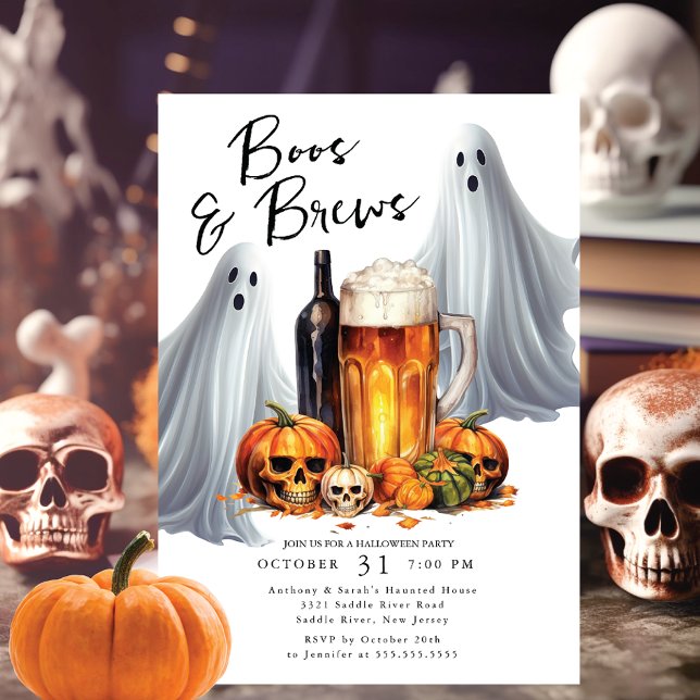 Boos och Brews Halloween fest Inbjudningar (Skapare uppladdad)