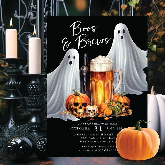 Boos och Brews Halloween fest Inbjudningar (Skapare uppladdad)