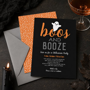 Boos och Sprit Black Orange Vuxen Halloween fest Inbjudningar