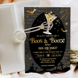 Boos och Sprit Brews Vuxen Halloween fest Inbjudningar