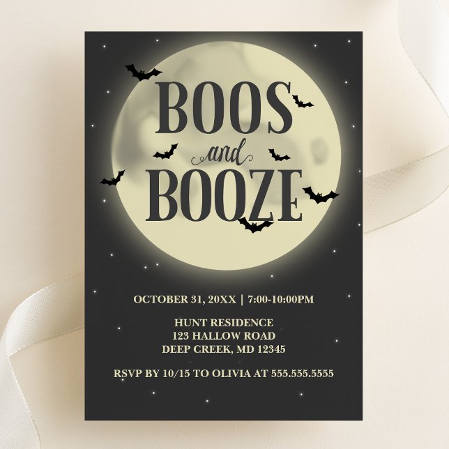 Boos och Sprit Full Moon Halloween fest Inbjudningar (Skapare uppladdad)