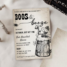 Boos och Sprit Ghost Halloween fest Inbjudningar