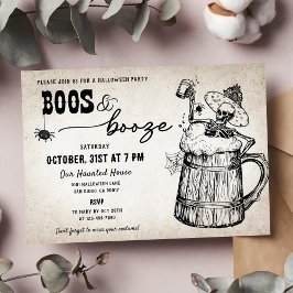 Boos och Sprit Ghost Halloween fest Inbjudningar
