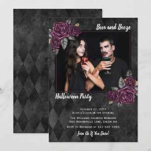Boos och Sprit gotiic Ro Photo Halloween Inbjudningar