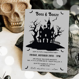 Boos och Sprit Grått Halloween fest Inbjudningar