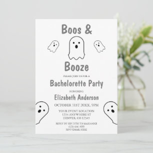 Boos och Sprit Halloween Bachelorette Party Inbjudningar