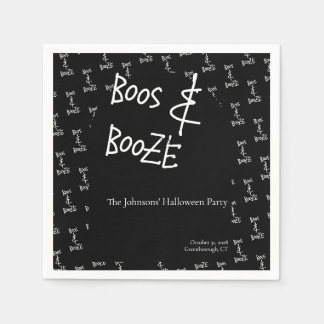 Boos och Sprit Halloween fest Black and White Pappersservett