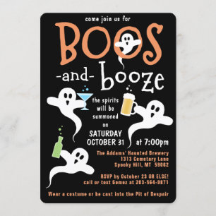 Boos och Sprit Halloween fest Cute Spooky Ghost Inbjudningar
