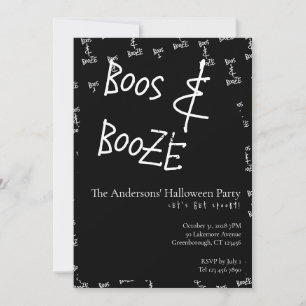 Boos och sprit Halloween-fest Inbjudningar