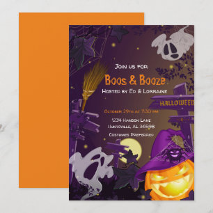 Boos och Sprit Halloween fest Inbjudningar