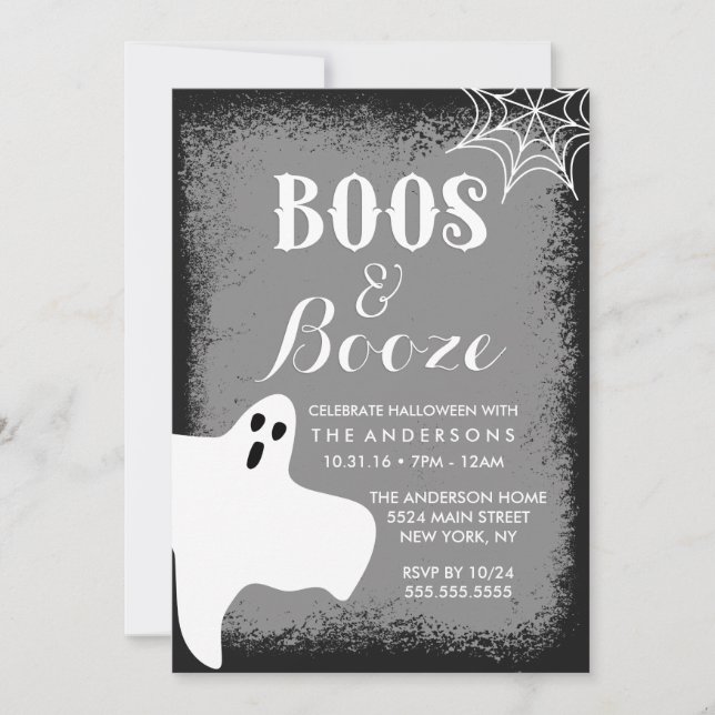 Boos och sprit Halloweenfest Inbjudningar (Framsida)
